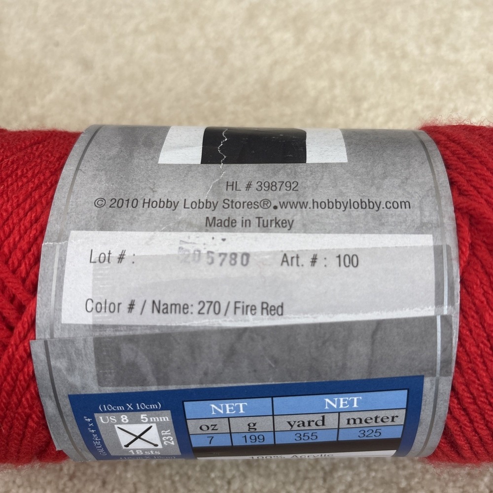 I LOVE THIS YARN! Fire Red 7 oz 355 yd - Picture 2 of 5